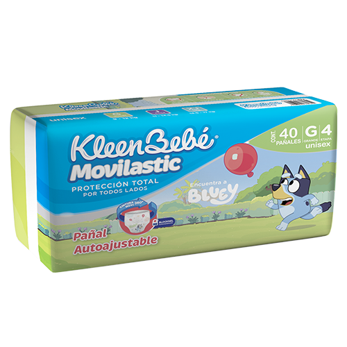 KleenBebé® Movilastic® el pañal autoajustable que se adapta a su pancita y a todos sus movimientos.